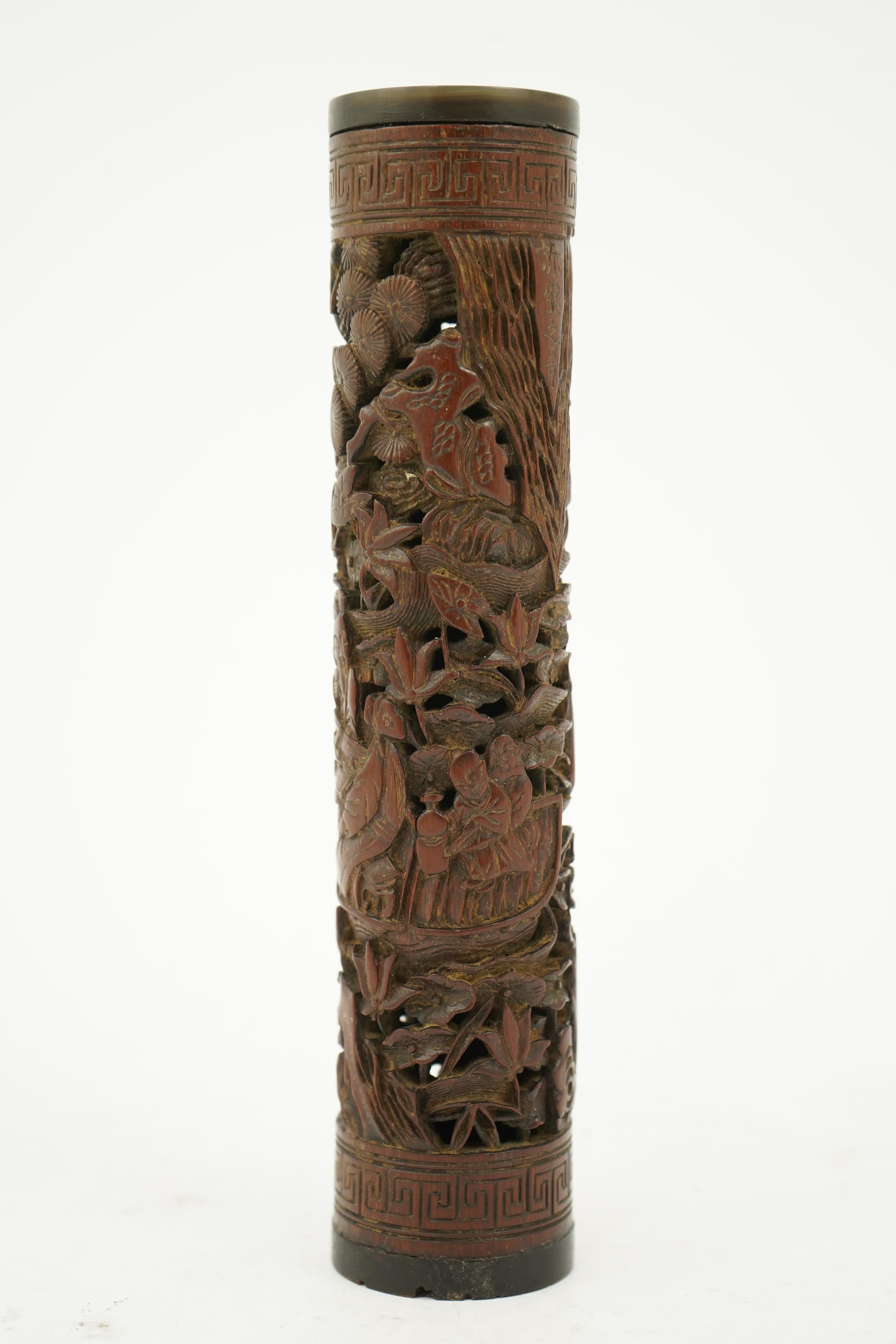 A Chinese reticulated bamboo perfume holder, 18th/19th century